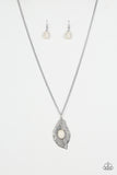 Flight Path - White Necklace - Paparazzi Accessories Necklace Bedazzle Me Pretty Mobile Fashion Boutique