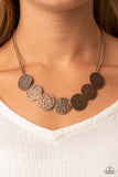 Flip a Coin - Copper Necklace - Paparazzi Accessories Necklace Bedazzle Me Pretty Mobile Fashion Boutique