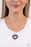 FLIRT No More - Brown Necklace - Paparazzi Accessories Necklace Bedazzle Me Pretty Mobile Fashion Boutique