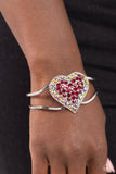 Flirtatious Finale - Red Bracelet - Paparazzi Accessories Bracelet Bedazzle Me Pretty Mobile Fashion Boutique