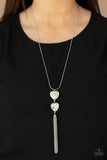 Flirtatious of Them All - White Necklace - Paparazzi Accessories Necklace Bedazzle Me Pretty Mobile Fashion Boutique