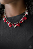 Flirtatiously Florida - Red Necklace - Paparazzi Accessories Necklace Bedazzle Me Pretty Mobile Fashion Boutique