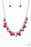Flirtatiously Florida - Red Necklace - Paparazzi Accessories Necklace Bedazzle Me Pretty Mobile Fashion Boutique
