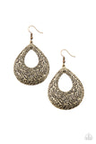 Flirtatiously Flourishing - Brass Earrings - Paparazzi Accessories Earrings Bedazzle Me Pretty Mobile Fashion Boutique