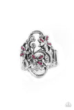 Flirtatiously Flowering - Pink Ring - Paparazzi Accessories Ring Bedazzle Me Pretty Mobile Fashion Boutique