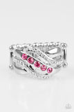 Flirting With Sparkle - Pink Ring - Paparazzi Accessories Ring Bedazzle Me Pretty Mobile Fashion Boutique