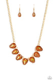 FLIRTY Dancing - Brown Necklace - Paparazzi Accessories Necklace Bedazzle Me Pretty Mobile Fashion Boutique