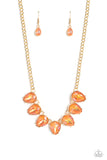 FLIRTY Dancing - Orange Necklace - Paparazzi Accessories Necklace Bedazzle Me Pretty Mobile Fashion Boutique
