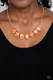 FLIRTY Dancing - Orange Necklace - Paparazzi Accessories Necklace Bedazzle Me Pretty Mobile Fashion Boutique