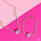Flirty Fiancé - Gold Necklace - Paparazzi Accessories Necklace Bedazzle Me Pretty Mobile Fashion Boutique