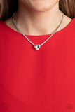 Flirty Fiancé - White Necklace - Paparazzi Accessories Necklace Bedazzle Me Pretty Mobile Fashion Boutique
