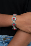 Flirty Finery - Red Bracelet - Paparazzi Accessories Bracelet Bedazzle Me Pretty Mobile Fashion Boutique