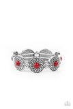 Flirty Finery - Red Bracelet - Paparazzi Accessories Bracelet Bedazzle Me Pretty Mobile Fashion Boutique
