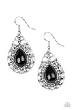 Flirty Finesse - Black Earrings - Paparazzi Accessories Earrings Bedazzle Me Pretty Mobile Fashion Boutique