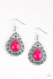 Flirty Finesse - Pink Earrings - Paparazzi Accessories Earrings Bedazzle Me Pretty Mobile Fashion Boutique