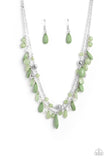 Flirty Flood - Green Necklace - Paparazzi Accessories Necklace Bedazzle Me Pretty Mobile Fashion Boutique