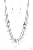Flirty Flood - White Necklace - Paparazzi Accessories Necklace Bedazzle Me Pretty Mobile Fashion Boutique