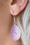 Flirty Flower Girl - Purple Earrings - Paparazzi Accessories Earrings Bedazzle Me Pretty Mobile Fashion Boutique