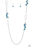 Flirty Foxtrot - Blue Necklace - Paparazzi Accessories Necklace Bedazzle Me Pretty Mobile Fashion Boutique