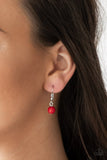 Flirty Foxtrot - Red Necklace - Paparazzi Accessories Necklace Bedazzle Me Pretty Mobile Fashion Boutique
