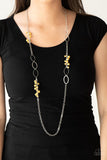 Flirty Foxtrot - Yellow Necklace - Paparazzi Accessories Necklace Bedazzle Me Pretty Mobile Fashion Boutique