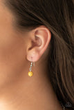 Flirty Foxtrot - Yellow Necklace - Paparazzi Accessories Necklace Bedazzle Me Pretty Mobile Fashion Boutique