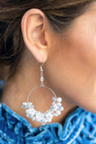 Floating Gardens - White Earrings - Paparazzi Accessories Earrings Bedazzle Me Pretty Mobile Fashion Boutique