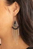 Floating on HEIR - Black Earrings - Paparazzi Accessories Earrings Bedazzle Me Pretty Mobile Fashion Boutique