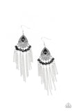 Floating on HEIR - Black Earrings - Paparazzi Accessories Earrings Bedazzle Me Pretty Mobile Fashion Boutique