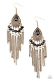 Floating on HEIR - Brass Earrings - Paparazzi Accessories Earrings Bedazzle Me Pretty Mobile Fashion Boutique