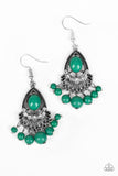 Floating On HEIR - Green Earrings - Paparazzi Accessories Earrings Bedazzle Me Pretty Mobile Fashion Boutique