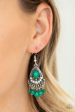 Floating On HEIR - Green Earrings - Paparazzi Accessories Earrings Bedazzle Me Pretty Mobile Fashion Boutique