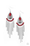 Floating on HEIR - Red Earrings - Paparazzi Accessories Earrings Bedazzle Me Pretty Mobile Fashion Boutique