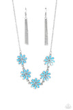 Flora Fantasy - Blue Necklace - Paparazzi Accessories Necklace Bedazzle Me Pretty Mobile Fashion Boutique