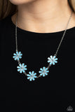 Flora Fantasy - Blue Necklace - Paparazzi Accessories Necklace Bedazzle Me Pretty Mobile Fashion Boutique