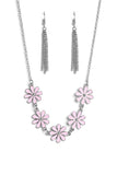 Flora Fantasy - Pink Necklace - Paparazzi Accessories Necklace Bedazzle Me Pretty Mobile Fashion Boutique