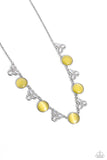 Floral Crowned - Yellow Necklace - Paparazzi Accessories Necklace Bedazzle Me Pretty Mobile Fashion Boutique