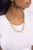 Floral Crowned - Yellow Necklace - Paparazzi Accessories Necklace Bedazzle Me Pretty Mobile Fashion Boutique