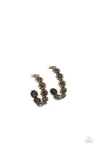 Floral Fad - Brass Earrings - Paparazzi Accessories Earrings Bedazzle Me Pretty Mobile Fashion Boutique