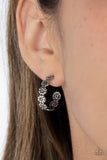 Floral Fad - Silver Earrings - Paparazzi Accessories Earrings Bedazzle Me Pretty Mobile Fashion Boutique