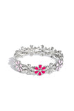 Floral Fair - Pink Bracelet - Paparazzi Accessories Bracelet Bedazzle Me Pretty Mobile Fashion Boutique