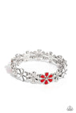 Floral Fair - Red Bracelet - Paparazzi Accessories Bracelet Bedazzle Me Pretty Mobile Fashion Boutique