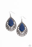 Floral Fairytale - Blue Earrings - Paparazzi Accessories Earrings Bedazzle Me Pretty Mobile Fashion Boutique