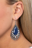 Floral Fairytale - Blue Earrings - Paparazzi Accessories Earrings Bedazzle Me Pretty Mobile Fashion Boutique