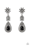 Floral Fantasy - Black Post Earrings - Paparazzi Accessories Post Earrings Bedazzle Me Pretty Mobile Fashion Boutique