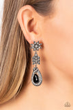 Floral Fantasy - Black Post Earrings - Paparazzi Accessories Post Earrings Bedazzle Me Pretty Mobile Fashion Boutique