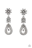 Floral Fantasy - White Post Earrings - Paparazzi Accessories Post Earrings Bedazzle Me Pretty Mobile Fashion Boutique