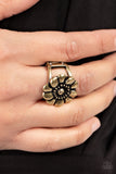 Floral Farmstead - Brass Ring - Paparazzi Accessories Ring Bedazzle Me Pretty Mobile Fashion Boutique