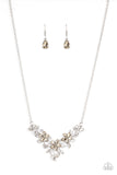 Floral Fashion Show - Brown Necklace - Paparazzi Accessories Necklace Bedazzle Me Pretty Mobile Fashion Boutique