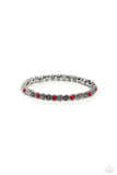 Floral Fast Lane - Red Bracelet - Paparazzi Accessories Bracelet Bedazzle Me Pretty Mobile Fashion Boutique